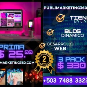 Oferta de dos años: tienda en línea, blog dinámico y desarrollo web por $330 con una prima de $25. Ideal para el crecimiento sostenible.