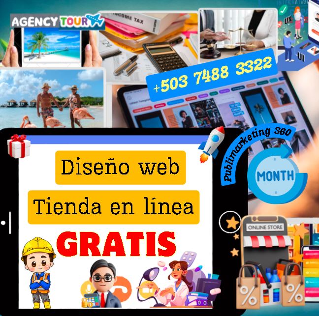 Diseño web y tienda en línea gratuita por un mes con contacto y branding incluido.