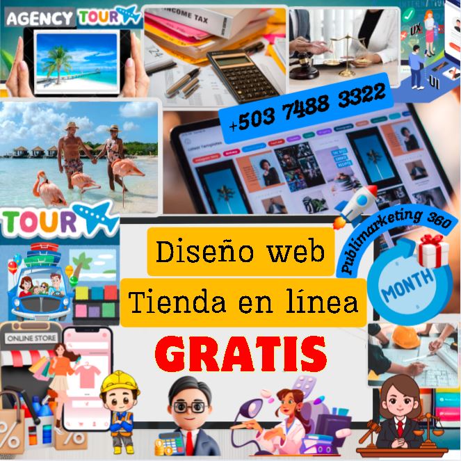 Sitio web con tienda en línea gratis por un mes: diseño moderno y accesible para todo tipo de negocios, emprendedores y servicios turísticos